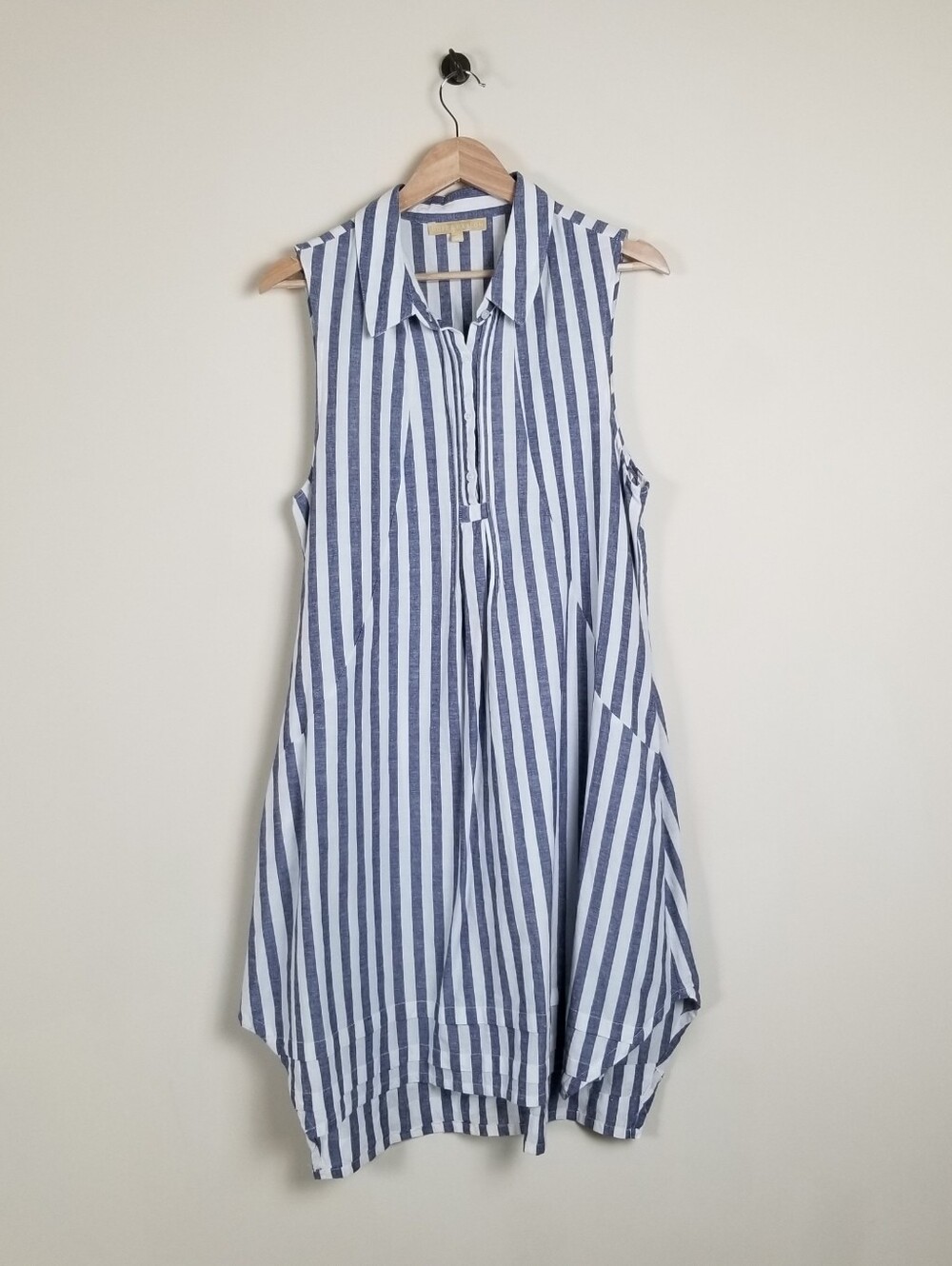 Hope & Harlow Linen Blend Striped Sleeveless Shift Dress Size 14